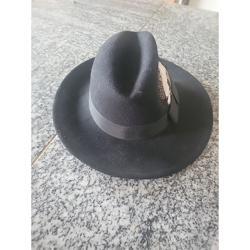 Betmar‎ New York  Black 100% Wool Womans Fedora Style Hat